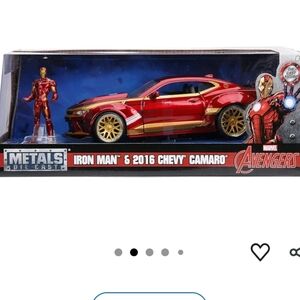 Marvel Iron Man & 2016 Chevy Camaro Die Cast Car